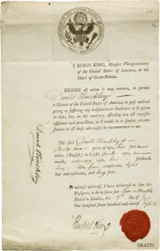 An old passport document