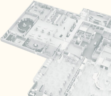 Aerial view of the museum plans