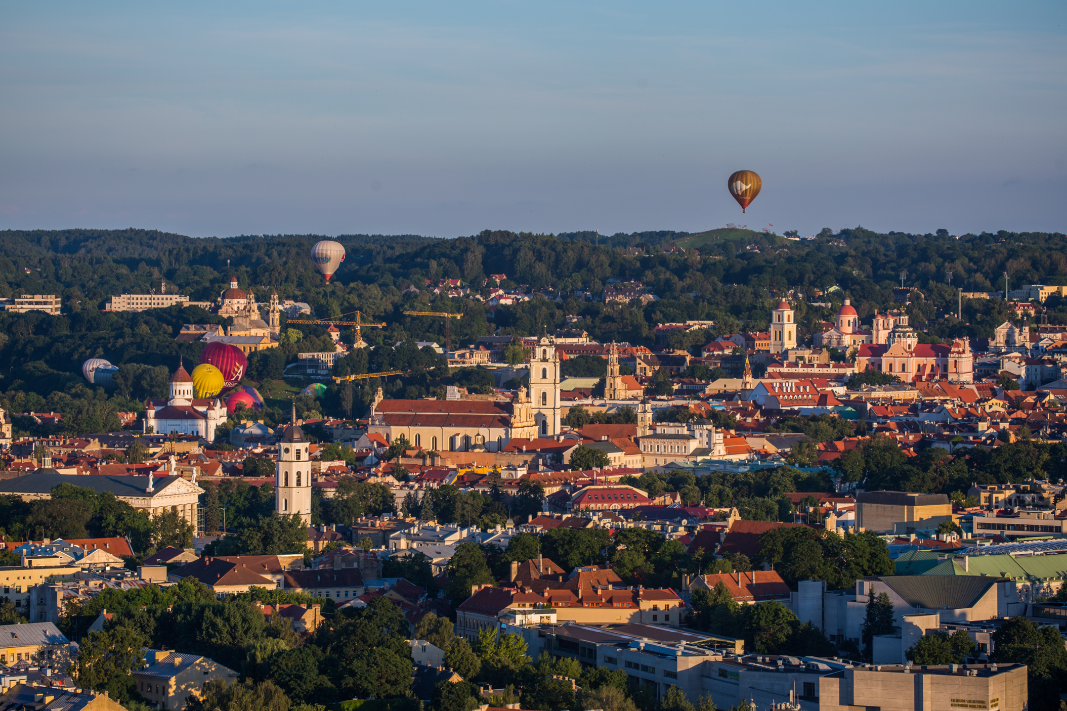Hot air balloons over Vilnius