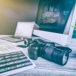 photographer photographic photograph journalist camera traveling photo dslr editing edit hobbies lighting concept - stock image