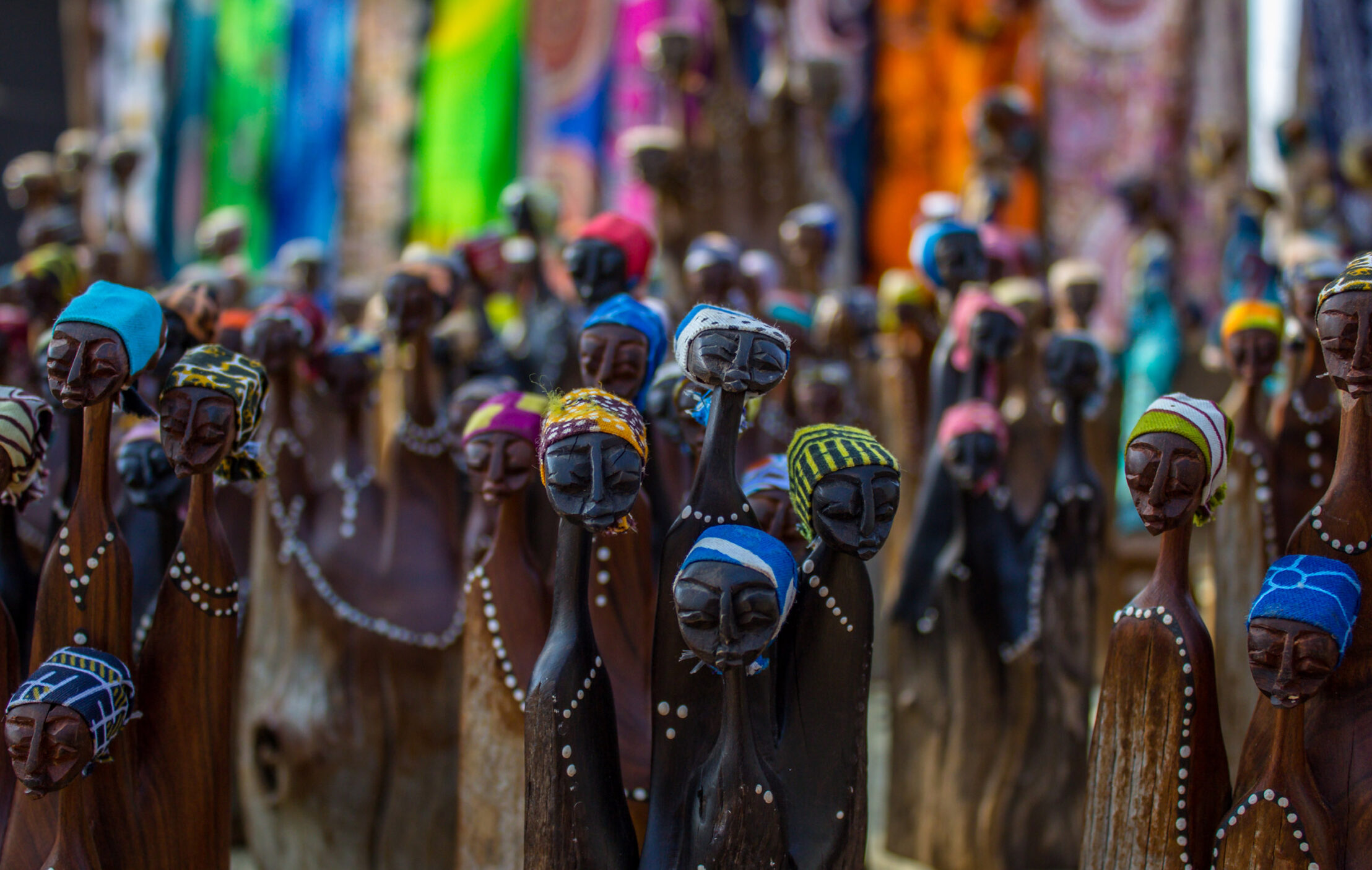 Swazi Candles Center - The Kingdom of Eswatini (Swaziland) - July 2019 tourist season. Curio Arts and Crafts market with paintings, prints & sculptures by top local artists.